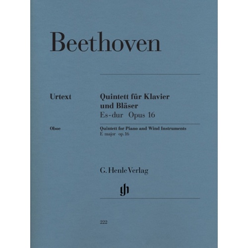 Piano Quintet Op 16 E Flat Oboe clarinet French Horn Bassoon Piano (Set Of Parts) Book