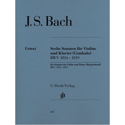 Bach - 6 Sonatas BWV 1014-1019 for Violin and Piano, G. Henle Verlag, 224 Pages