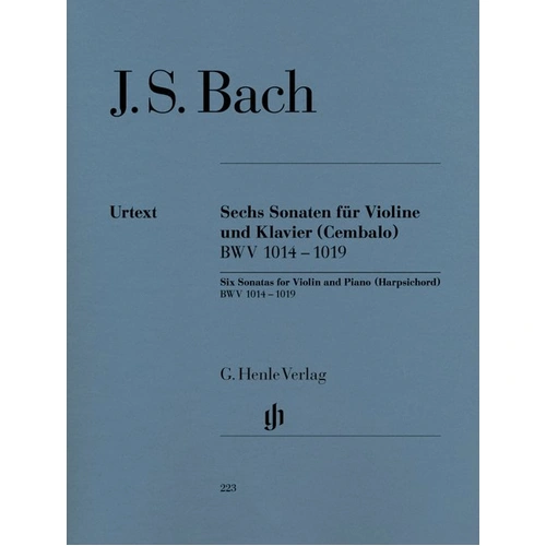 Bach - 6 Sonatas BWV 1014-1019 for Violin and Piano, G. Henle Verlag, 224 Pages