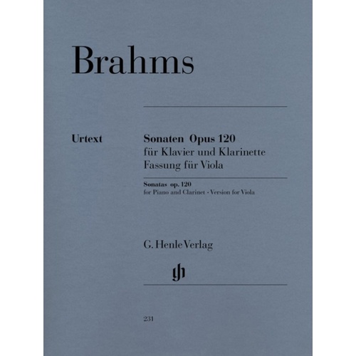 Sonatas Op 120 No 1 And 2 Viola Piano (O/P) (Softcover Book)