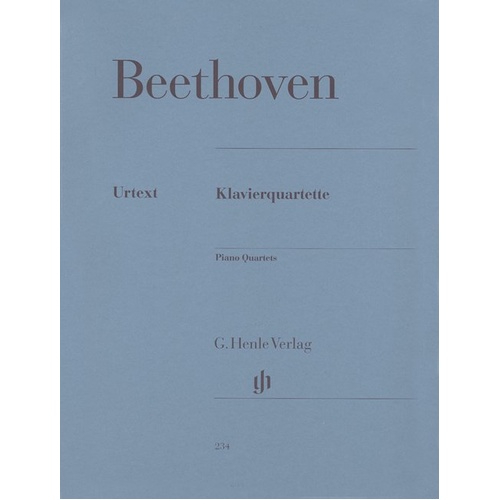 Beethoven - Piano Quartets Complete by G. Henle Verlag, 180 Pages, for Cello, Piano, Viola, and Violin