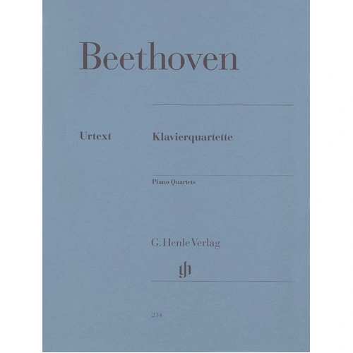 Beethoven - Piano Quartets Complete by G. Henle Verlag, 180 Pages, Cello, Piano, Viola, Violin, Format: Piano Quartet