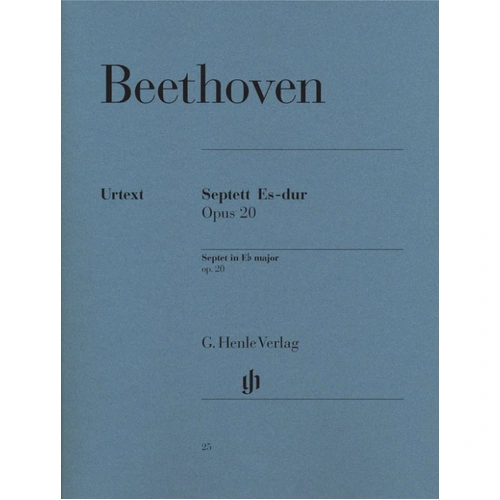 Beethoven Septet Op. 20 for Wind and Strings, E Flat, Urtext Edition, 90 Pages, G. Henle Verlag