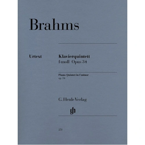 Piano Quintet Op. 34 in F Minor by Johannes Brahms - G. Henle Verlag Edition, 136 Pages