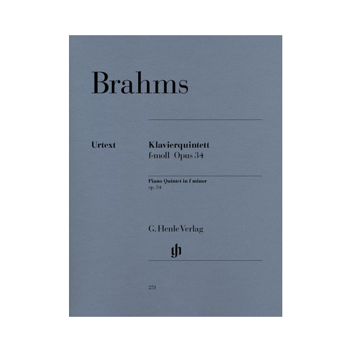 Brahms Piano Quintet Op. 34 F Minor - Chamber Sheet Music Parts Henle HN251