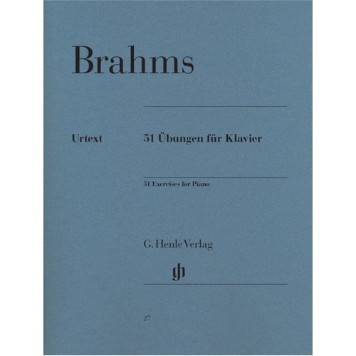 Brahms - 51 Exercises for Piano Urtext Edition, 108 Pages, Piano Solo, G. Henle Verlag