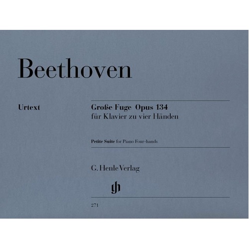 Grand Fugue Op. 134 for Piano Duet by Beethoven, G. Henle Verlag, 1 Page