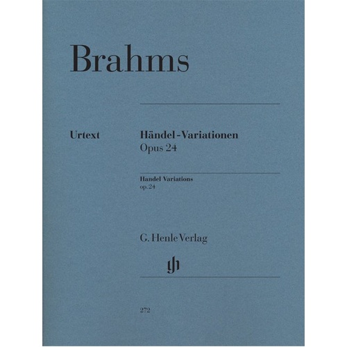 Handel Variations Op 24 by Johannes Brahms for Piano Solo, G. Henle Verlag, 36 Pages