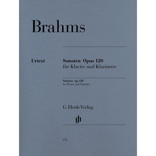 Sonatas Op 120 No 1 And 2 clarinet Piano (O/P) Book