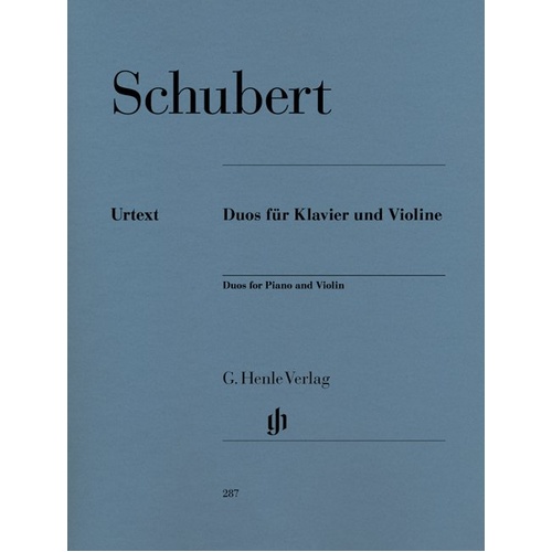 Schubert Duos for Violin and Piano, Urtext Edition, G. Henle Verlag, 155 Pages, Includes Fantasy C Major, Rondo b Minor, Sonata A Major