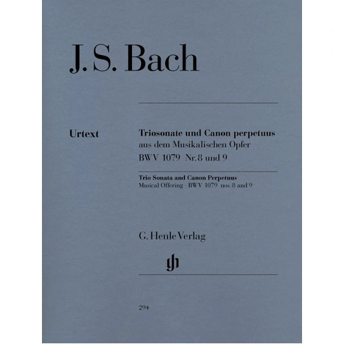 Trio Sonata Canon Perpetuus for Flute, Violin, and Piano by J.S. Bach, G. Henle Verlag, 56 Pages