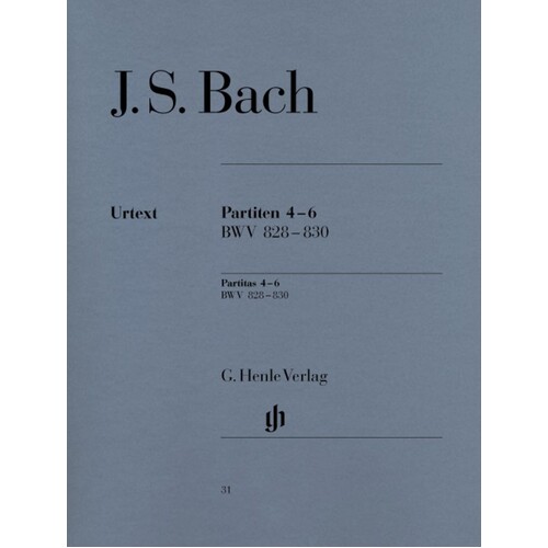 Partitas Book 2 Nos 4-6 Bwv 828-830 Urtext (Softcover Book)