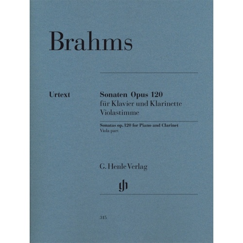 Sonatas Op 120 No 1 And 2 Viola Pt (Softcover Book)