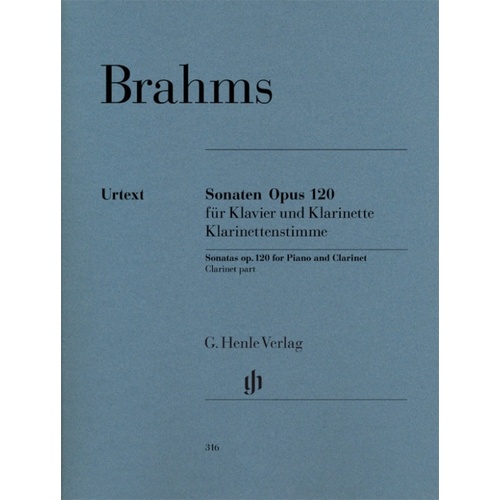 Sonatas Op 120 No 1 And 2 Clarinet Part Only (Softcover Book)