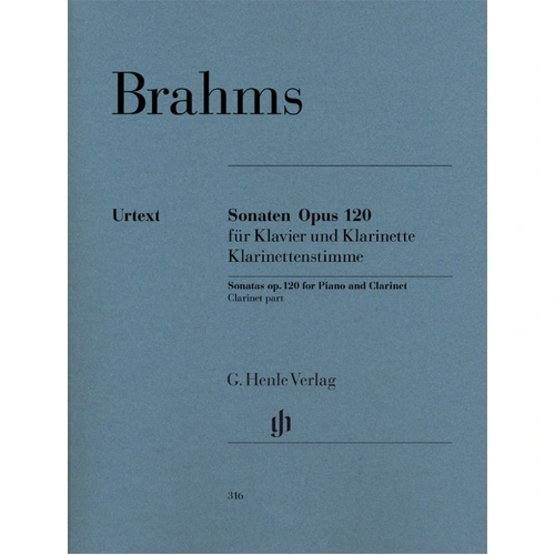 Brahms Clarinet Sonata Op. 120 Nos. 1 & 2 Clarinet Part Henle HN316