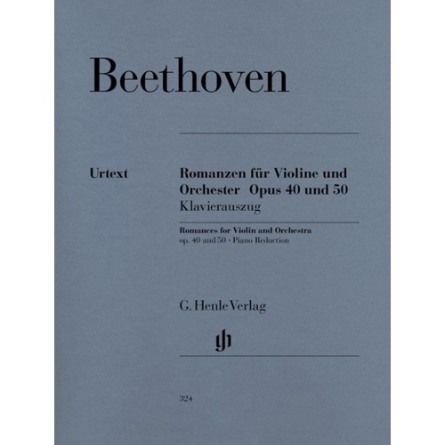Beethoven - 2 Romances Op 40 G Op 50 F Violin/Piano Book