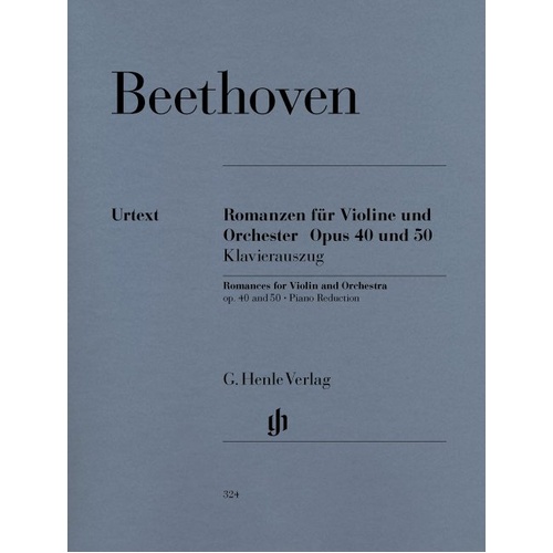 Beethoven - 2 Romances Op. 40 & Op. 50 for Violin and Piano, Urtext Edition by Shin Augustinus Kojima, G. Henle Verlag, 23 Pages