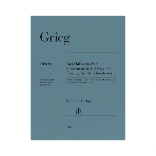 Grieg - From Holberg's Time Op. 40 for String Orchestra Parts