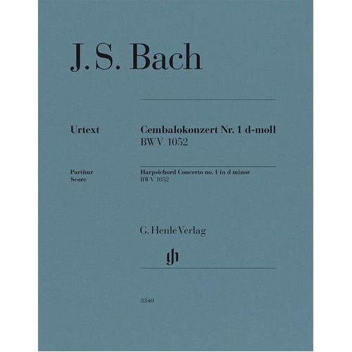 Bach - Harpsichord Concerto No. 1 D Minor BWV 1052 Full Score by G. Henle Verlag, 60 Pages