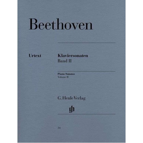 Beethoven Piano Sonatas Volume II Urtext by G. Henle Verlag - 336 Pages for Piano Solo