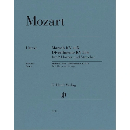 March K 445 / Divertimento K 334 Full Score for Cello and Viola by Mozart, 64 Pages, G. Henle Verlag