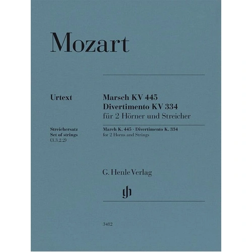 March K 445 and Divertimento K 334 for Cello and Viola by Mozart, G. Henle Verlag, 181 Pages