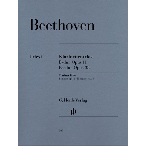 Beethoven Trios Op. 8 B Flat & Op. 38 E Flat for Cello, Clarinet, Violin & Piano, G. Henle Verlag, 114 Pages