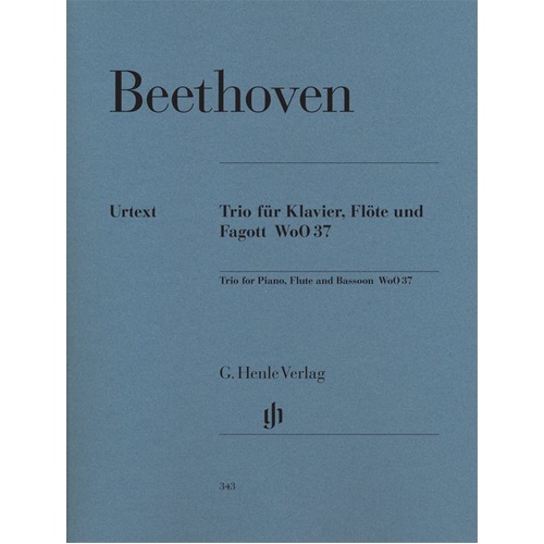 Beethoven Trio WoO 37 in G Major for Piano, Flute, and Bassoon - Urtext Edition by G. Henle Verlag