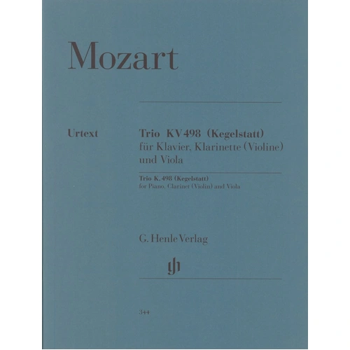 Mozart Trio E Flat Major K 498 Kegelstatt for Clarinet, Piano, Viola - G. Henle Verlag, 28 Pages