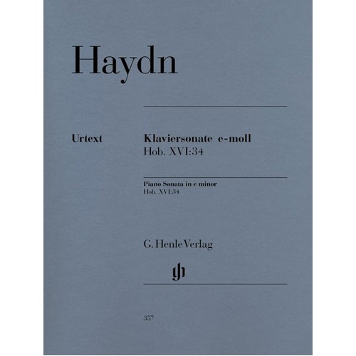 Haydn Piano Sonata E Minor Hob XVI:34 Urtext Edition