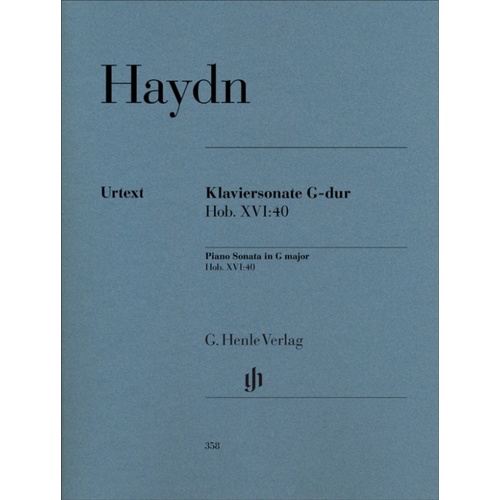 Haydn - Piano Sonata G Major Hob 16 No 40 (Softcover Book)