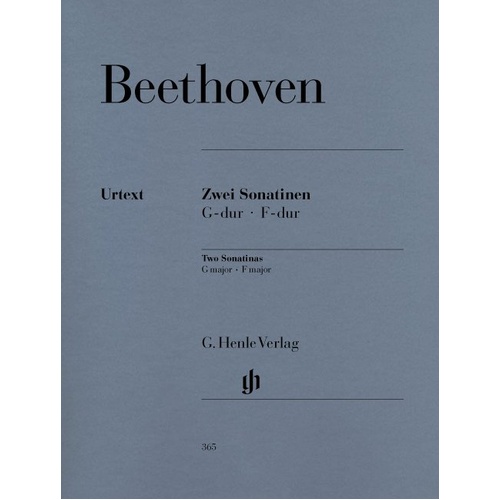 Beethoven: 2 Sonatinas for Piano F Major & G Major Anh. 5, Urtext Edition, Edited by Otto von Irmer, 8 Pages, G. Henle Verlag
