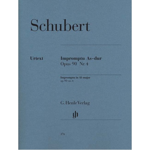 Schubert Impromptu A Flat Major Op. 90 No. 4 D 899 Piano Solo Urtext Edition