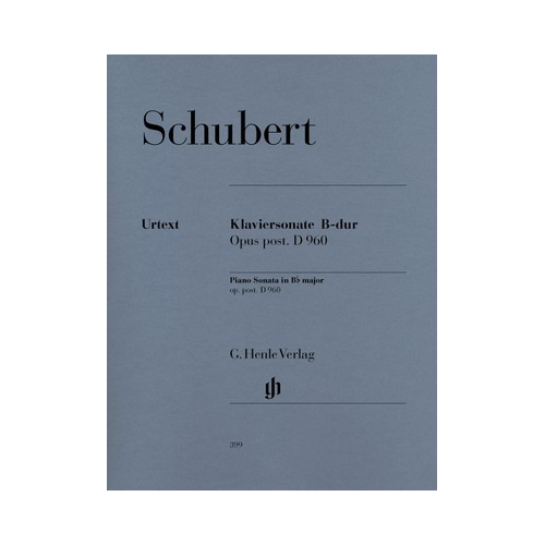 Schubert Piano Sonata in B flat Major D 960 Urtext Edition Edited by Paul Mies with Fingerings by Hans-Martin Theopold