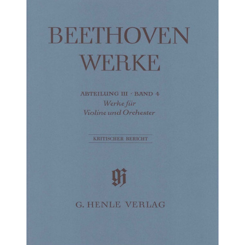 Beethoven Violin and Orchestra Full Score - Henle