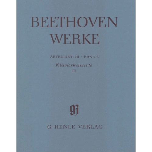 Beethoven Piano Concertos Volume 3 Full Score - Henle