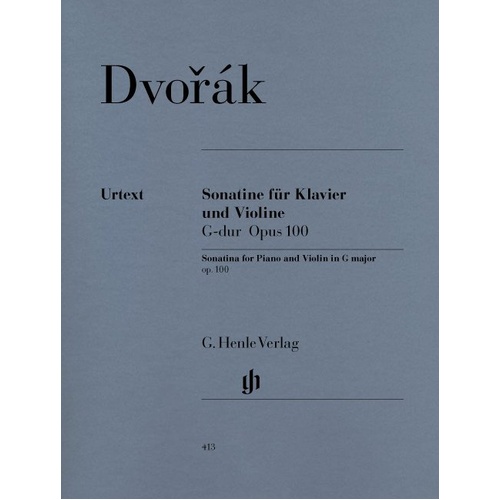 Dvorák Sonatina in G Major Op. 100 for Violin and Piano - Henle Urtext Edition, 48 Pages