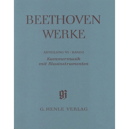 Chamber Music with Winds Volume 1 Full Score - Beethoven Ludwig van - Henle