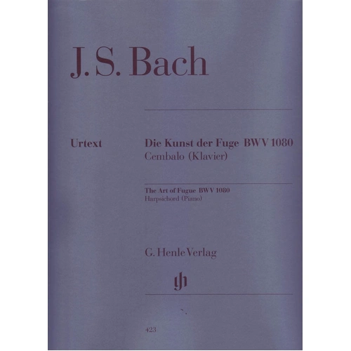 Bach - The Art of the Fugue BWV 1080 for Piano Solo, Edited by Davitt Moroney, 140 Pages, G. Henle Verlag