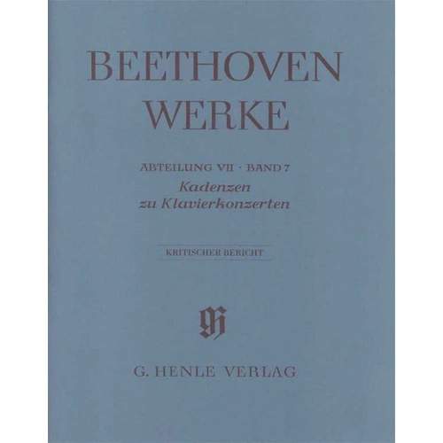 Cadenzas in the Piano Concertos Full Score - Beethoven Ludwig van - Henle