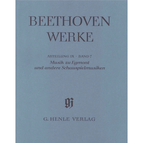 Beethoven: Music to Egmont Other Incidental Music Full Score - Henle