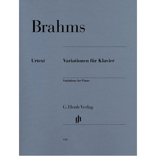Brahms Variations for Piano Complete - Urtext Edition by G. Henle Verlag, Edited by Kann, Gerlach, Herttrich & McCorkle, 163 Pages