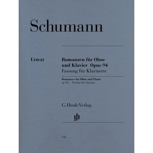 Schumann - 3 Romances Op. 94 for Clarinet and Piano, G. Henle Verlag, 32 Pages