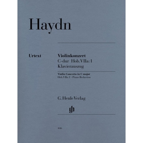 Haydn - Concerto No 1 Hob 7A No 1 for Violin and Piano, Urtext Edition, 50 Pages