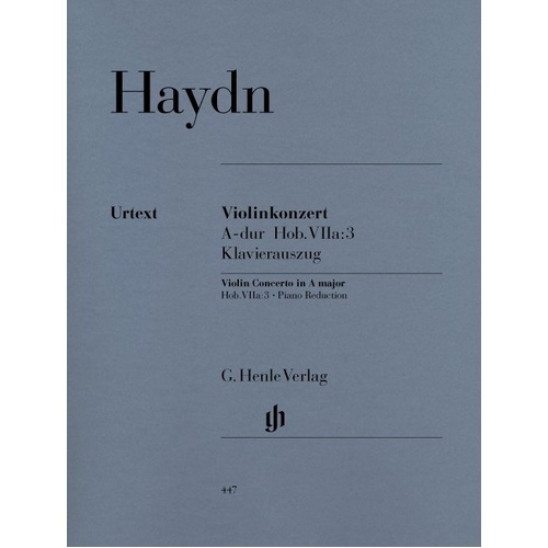 Haydn - Concerto in A Major HOB VIIa:3 for Violin and Piano, Urtext Edition