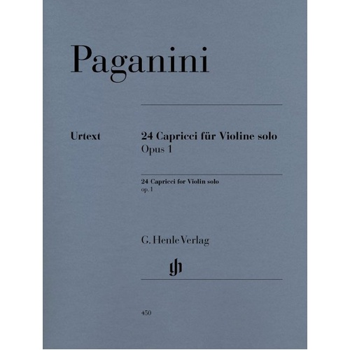 Paganini - 24 Caprices Op. 1 for Violin Solo, G. Henle Verlag Edition