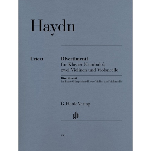 Divertimenti For Piano (Harpsichord 2Violin Vc Piano (Set Of Parts) Book