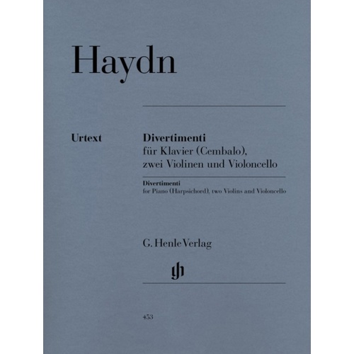 Divertimenti For Piano (Harpsichord 2Violin Vc Piano (Set Of Parts) Book