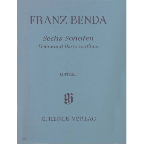 Franz Benda 6 Sonatas for Violin and Basso Continuo, Urtext Edition, G. Henle Verlag, Intermediate to Advanced Level, 131 Pages
