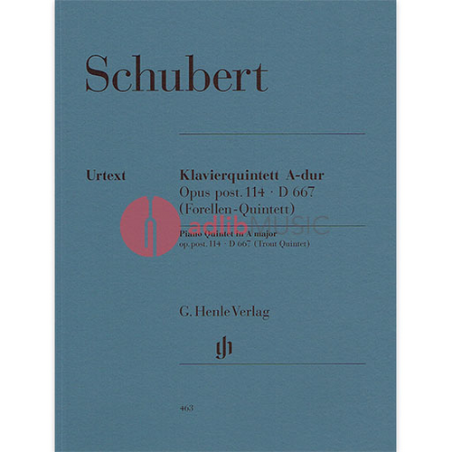Schubert - Trout Quintet Op114 - Violin/Viola/Cello/Double Bass/Piano Parts Henle HN463